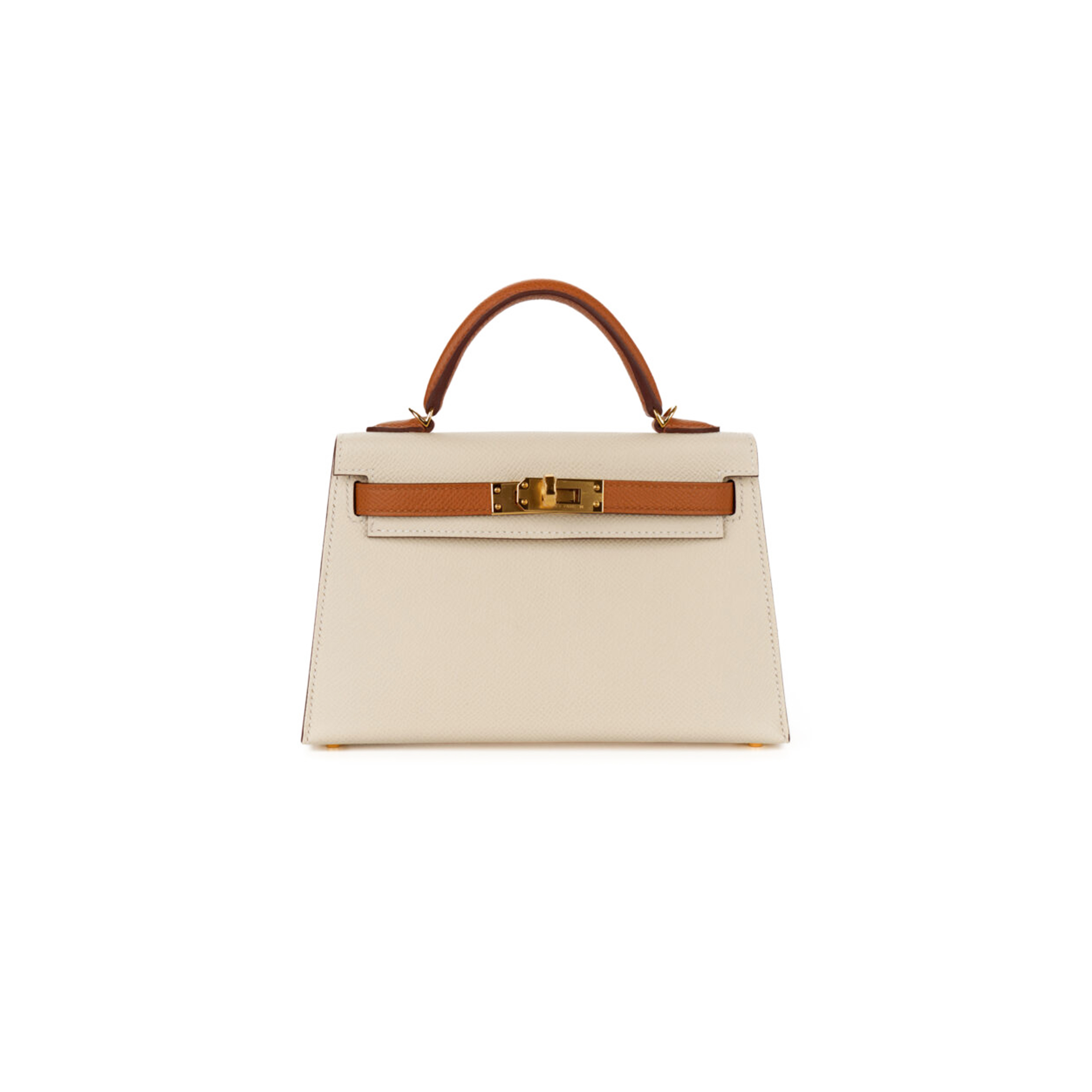 HERMÈS MASTER MINI KELLY II CREAM WHITE EPSOM GOLD HARDWARE (19*12*5.5cm) 